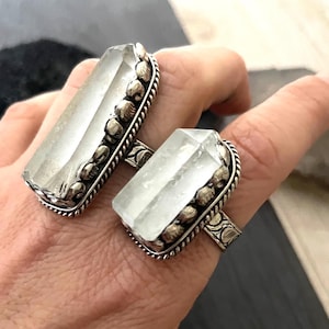 Quartz Ring Chunky Rings Raw Gemstone Ring Clear Quartz Ring Raw Stone Ring Big Statement Ring Stone Ring Stone Jewelry Big Stone Ring