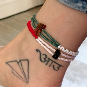 Beach Anklet Boho Anklet Anklets for Women Red Anklet Stone Anklet Yoga Anklet Layered Anklet Waterproof Anklet Stacked Anklet Bead Anklet