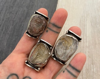 Raw Citrine Ring Citrine Ring Raw Crystal Ring Raw Stone Ring Raw Gemstone Ring Citrine Birthstone Raw Stone Ring