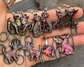 Dog Earrings Animal Earrings Indie Earrings Indie Jewelry Aesthetic Earrings Funky Earrings Alt Earrings Quirky Earrings Indie Aesthetic