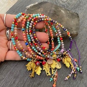 Hamsa Bracelet Evil Eye Bracelet Lucky Bracelet Charm Bracelet Good Luck Bracelet Protection Bracelet Jewish Bracelet Evil Eye Hamsa