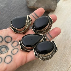 Black Onyx Ring Big Ring Onyx Ring Black Stone Ring Big Stone Ring Chunky Ring Bohemian Ring One of a Kind Ring Large Onyx Ring Chunky Rings