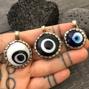 Evil Eye Pendant Evil Eye Glass Pendant Evil Eye Necklace Protection Pendant Pendant Necklace Glass Pendant Protection Necklace Nazar