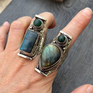 Jade Ring Green Jade Rings Gemstone Ring Jade Rings Jade Stone Ring Jade Ring Women Oval Jade Ring Chunky Rings Trendy Ring Cool Ring image 12