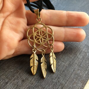 Flower of Life Pendant Seed of Life Pendant Sacred Geometry Pendant Energy Pendant Good Luck Pendant Pendant Feather Pendant Yoga Pendant