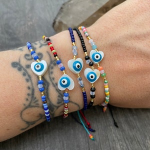 Heart Bracelet Kandi Bracelet Best Friend Bracelet Cute Bracelet Simple Bracelet Delicate Bracelet Rainbow Heart Love Bracelet Mom Gift