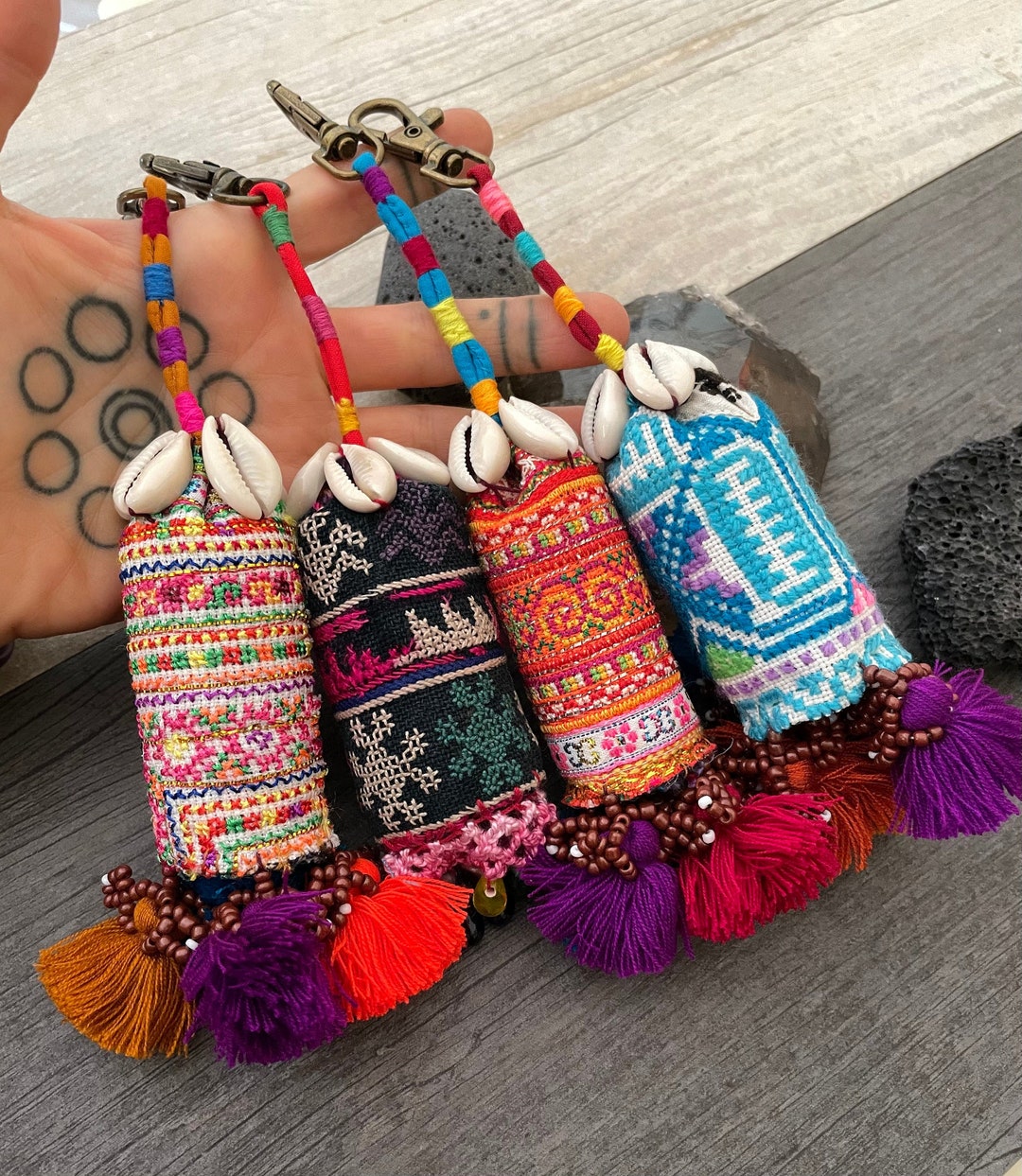 Fabric Keychain Key Chains for Women Key Chain for Women Pom Pom