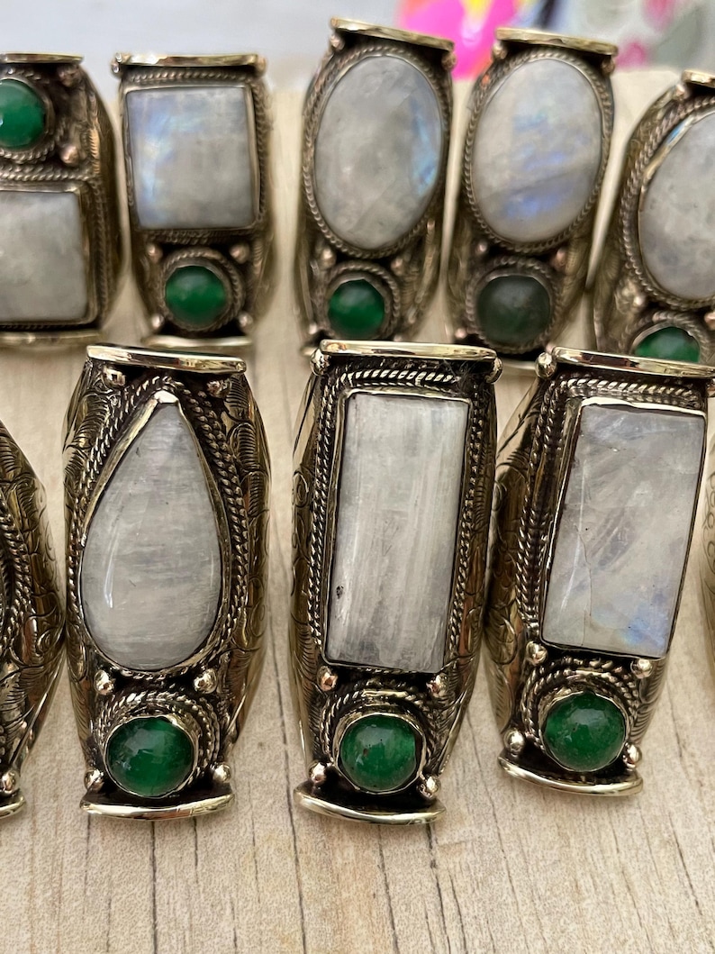 Jade Ring Green Jade Rings Gemstone Ring Jade Rings Jade Stone Ring Jade Ring Women Oval Jade Ring Chunky Rings Trendy Ring Cool Ring image 17