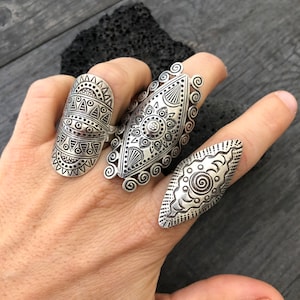 Chunky Silver Ring Chunky Rings Adjustable Ring 925 Silver Ring Chunky Ring Cool Ring Cool Mens Ring Edgy Ring Long Ring Unique Ring
