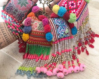 Key Chains for Women Key Chain for Women Fabric Keychain Fabric Key Chain Embroidery Keychain Embroidered Keychain Aesthetic keychain