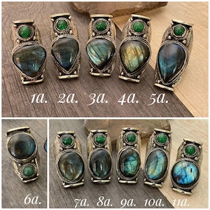 Jade Labradorite and Moonstone unisex rings, are bold and chunky perfect for making a statement. They are super comfy to wear at the same time. A distinctive touch to your outfit.