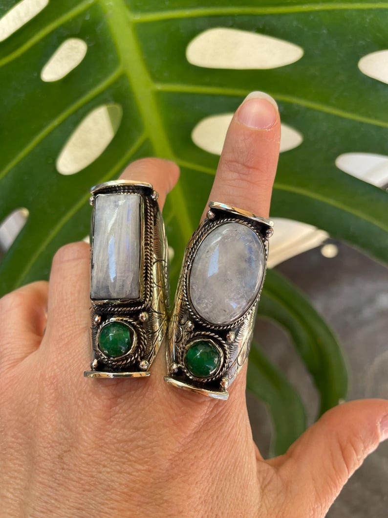 Jade Ring Green Jade Rings Gemstone Ring Jade Rings Jade Stone Ring Jade Ring Women Oval Jade Ring Chunky Rings Trendy Ring Cool Ring image 13