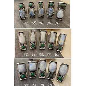 Jade Labradorite and Moonstone unisex rings, are bold and chunky perfect for making a statement. They are super comfy to wear at the same time. A distinctive touch to your outfit.