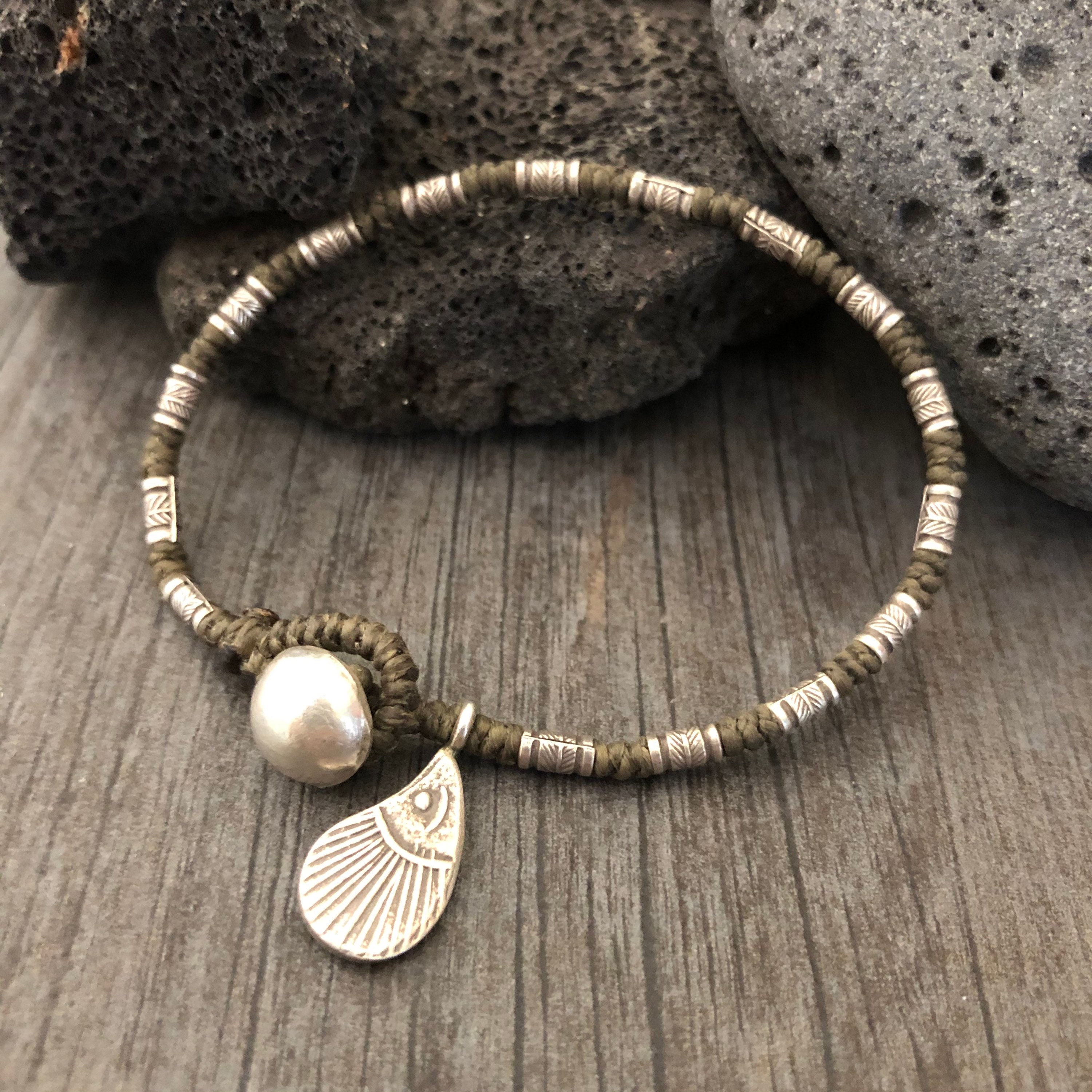 Peacock Bracelet Bird Bracelet Feather Bracelet Green String Etsy