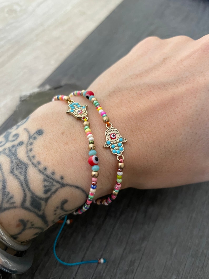 Hamsa Evil Eye Bracelet Hamsa Bracelet Protection Bracelet Evil Eye Jewelry Good Luck Bracelet Lucky Bracelet Aesthetic Bracelet Evil Eye image 9