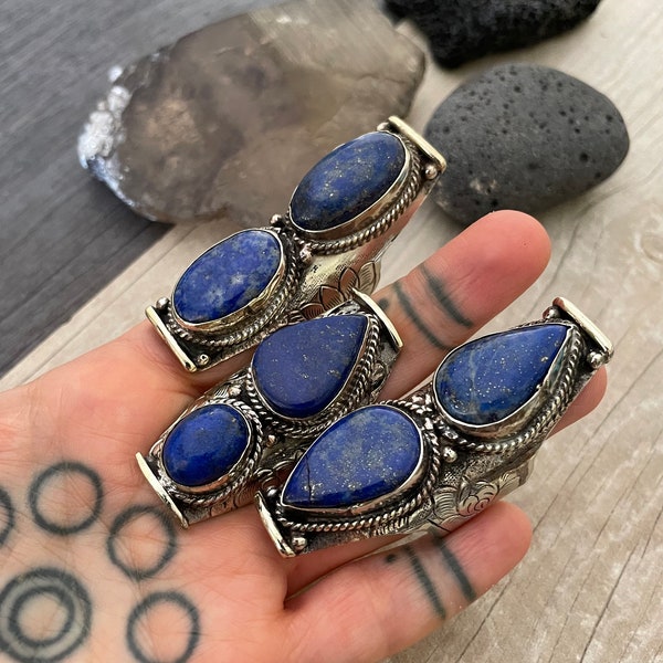 Lapis Lazuli Ring Lapis Ring Big Stone Ring Big Rings Bohemian Ring Chunky Ring Large Stone Ring Chunky Rings Cool Rings Stone Rings