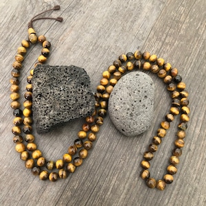 Mala Beads 108 Tigers Eye Necklace Tiger Eye Mala Beads Tigers Eye Mala Buddhist Mala Japa Mala Mala Beads Stone Mala Prayer Beads All tiger eye