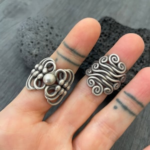 Chunky Silver Ring Chunky Ring Braided Ring Chunky Rings Statement Ring Hippie Ring Sterling Silver Ring Cool Ring Everyday Ring Rustic Ring