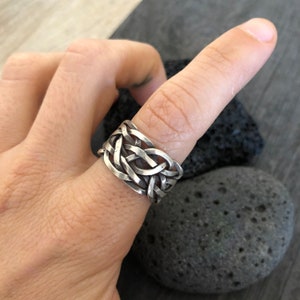 Braided Ring Braided Silver Ring Braid Ring Silver Thumb Ring Heavy Sterling Ring Thick Silver Ring Chunky Silver Ring Cigar Band Ring