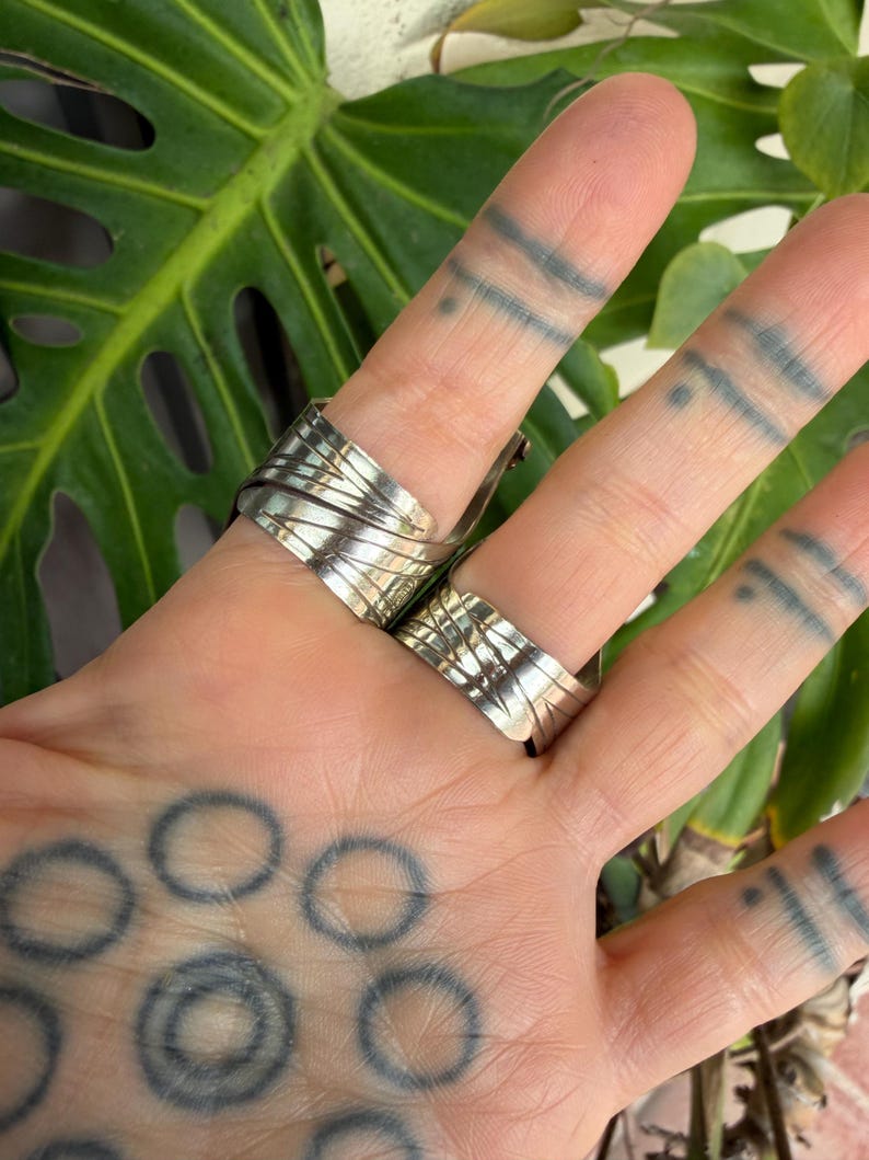 Labradorite Turquoise Two Stone Ring: Chunky Adjustable Gemstone Ring image 16
