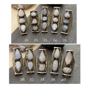 Semi Precious Ring Moonstone Ring Moon Stone Ring Three Stone Ring Chunky Ring Birth Stone Ring Cool Ring Edgy Ring Chunky Rings image 7