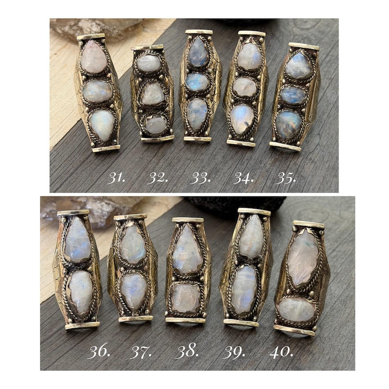 Semi Precious Ring Moonstone Ring Moon Stone Ring Three Stone Ring Chunky Ring Birth Stone Ring Cool Ring Edgy Ring Chunky Rings image 7