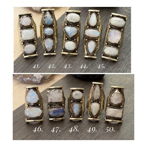 Semi Precious Ring Moonstone Ring Moon Stone Ring Three Stone Ring Chunky Ring Birth Stone Ring Cool Ring Edgy Ring Chunky Rings image 8