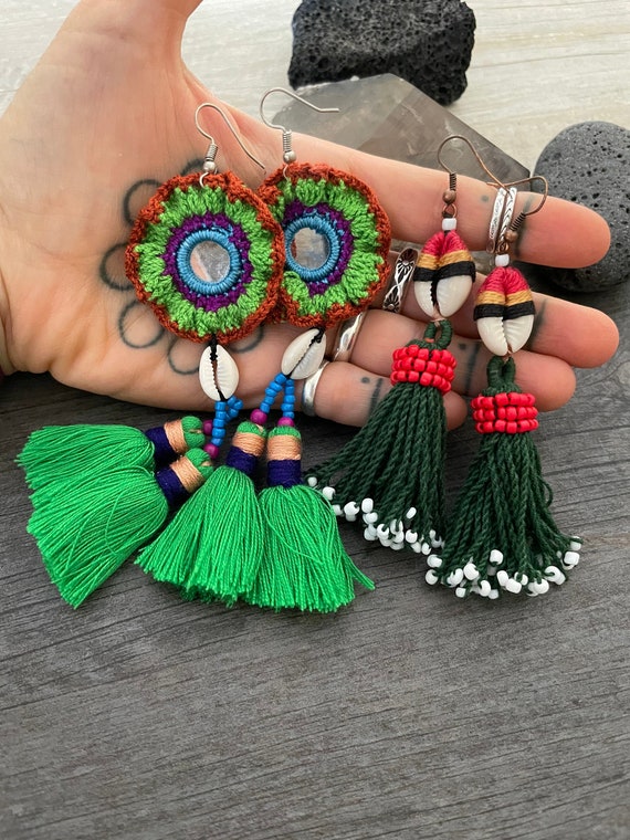 Large on sale tassel earrings
