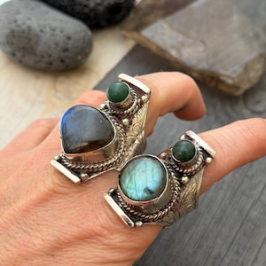 Jade Ring Green Jade Rings Gemstone Ring Jade Rings Jade Stone Ring Jade Ring Women Oval Jade Ring Chunky Rings Trendy Ring Cool Ring image 16