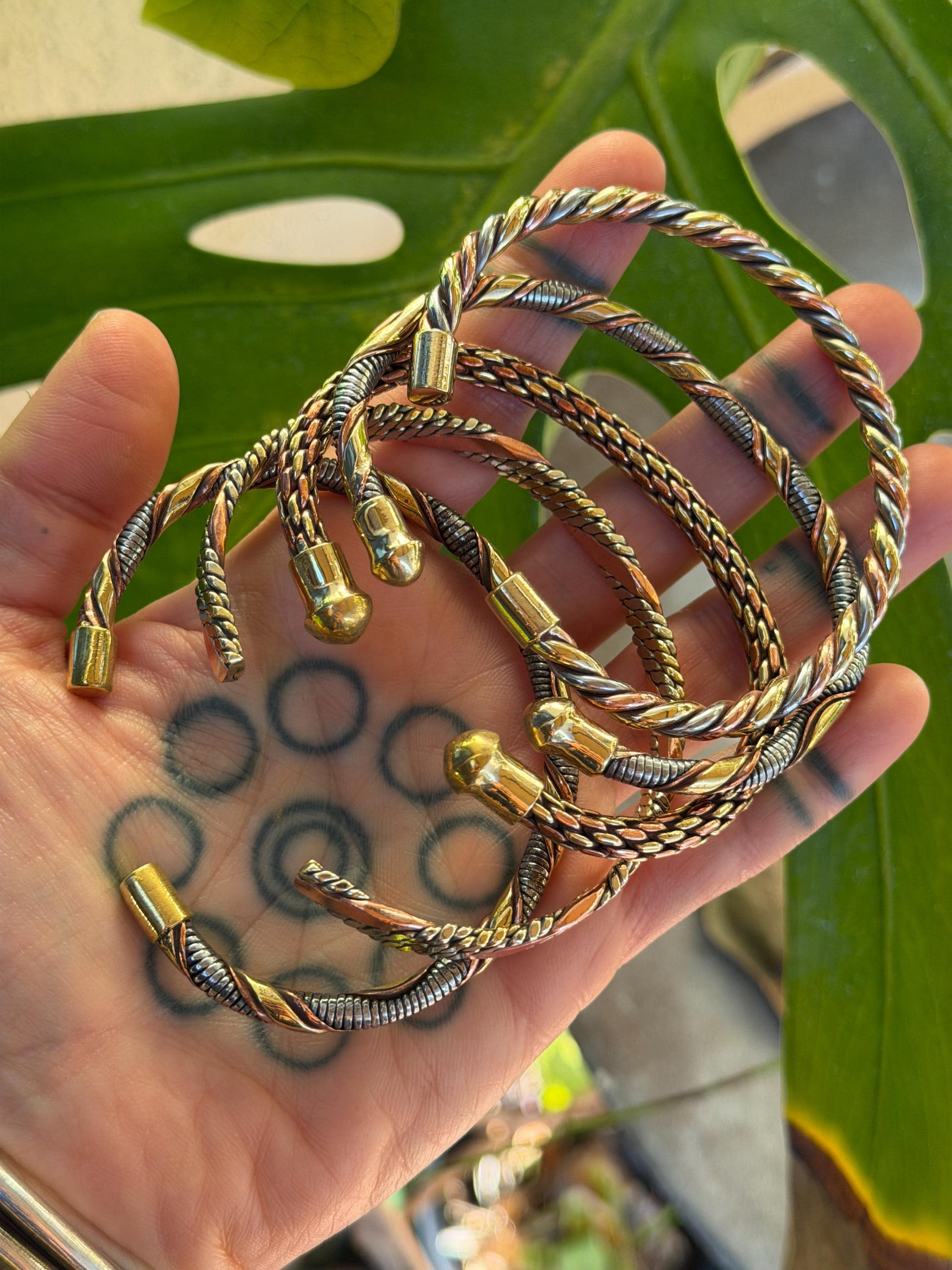 Mixed Metal Cuff Bracelet: Copper, Brass & Iron - Open Bangle - Etsy