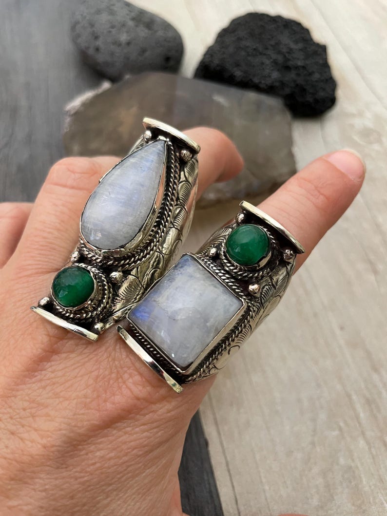 Jade Ring Green Jade Rings Gemstone Ring Jade Rings Jade Stone Ring Jade Ring Women Oval Jade Ring Chunky Rings Trendy Ring Cool Ring image 15