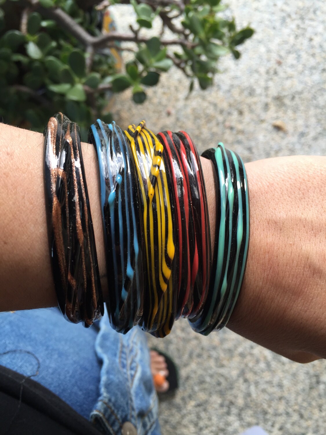ARTmarble作家品◎glass bangle◎ボロシリケイトガラスバングル