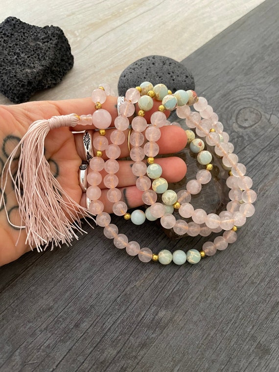 Rose quartz 2024 mala bracelet