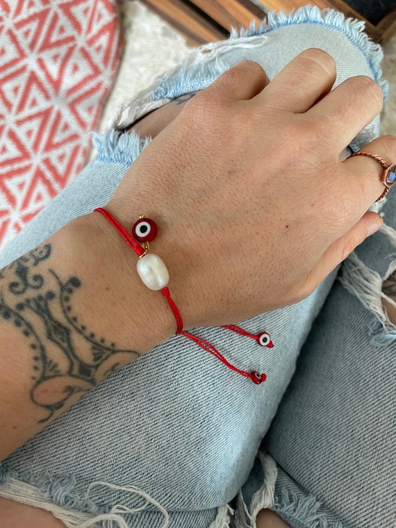 Red String Bracelet Red Thread Bracelet Red String of Fate Red Cord Bracelet Lucky Bracelet Nazar Bracelet Thread Bracelet Pearl Bracelet