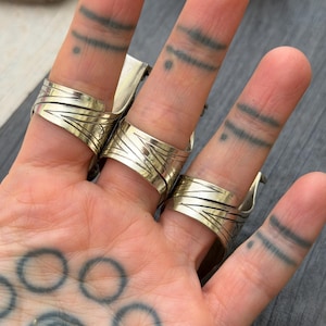 Semi Precious Ring Moonstone Ring Moon Stone Ring Three Stone Ring Chunky Ring Birth Stone Ring Cool Ring Edgy Ring Chunky Rings image 16