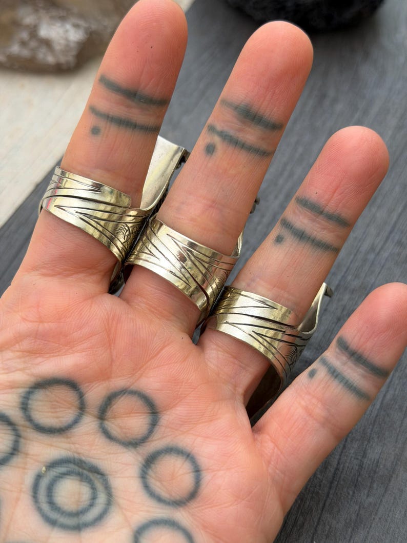 Semi Precious Ring Moonstone Ring Moon Stone Ring Three Stone Ring Chunky Ring Birth Stone Ring Cool Ring Edgy Ring Chunky Rings image 16