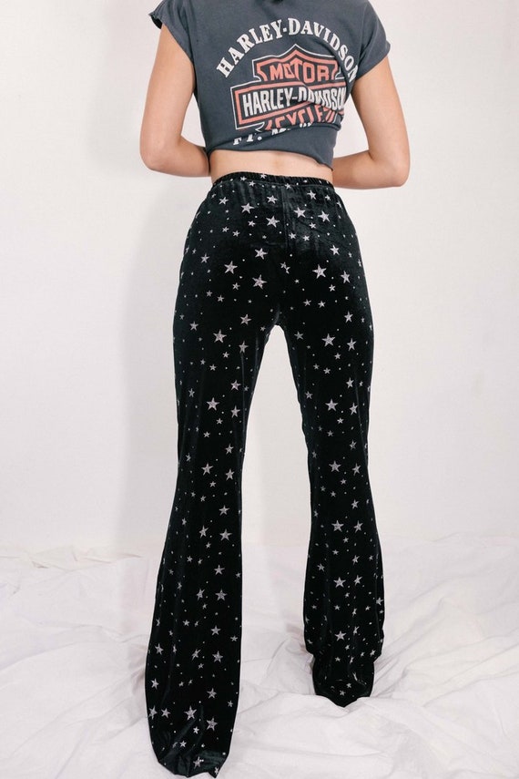 crushed velvet flare pants