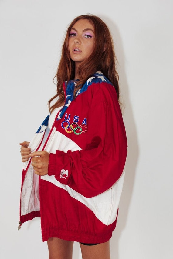 Vintage USA Olympics Spray Jacket || Vintage 90s S
