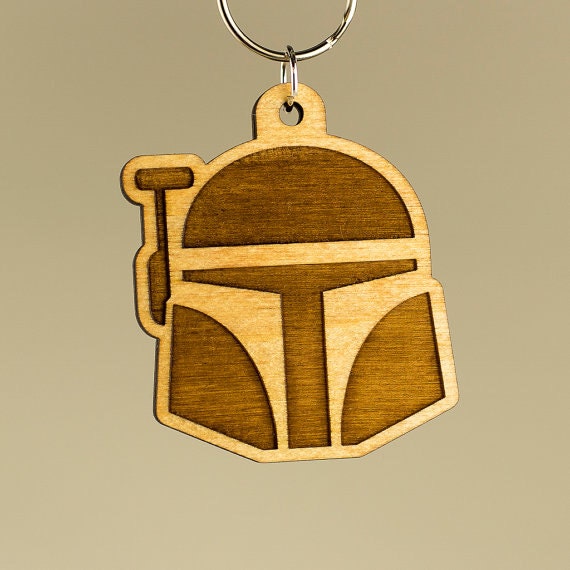 Disney Star Wars Boba Fett Helmet Laser Keychain