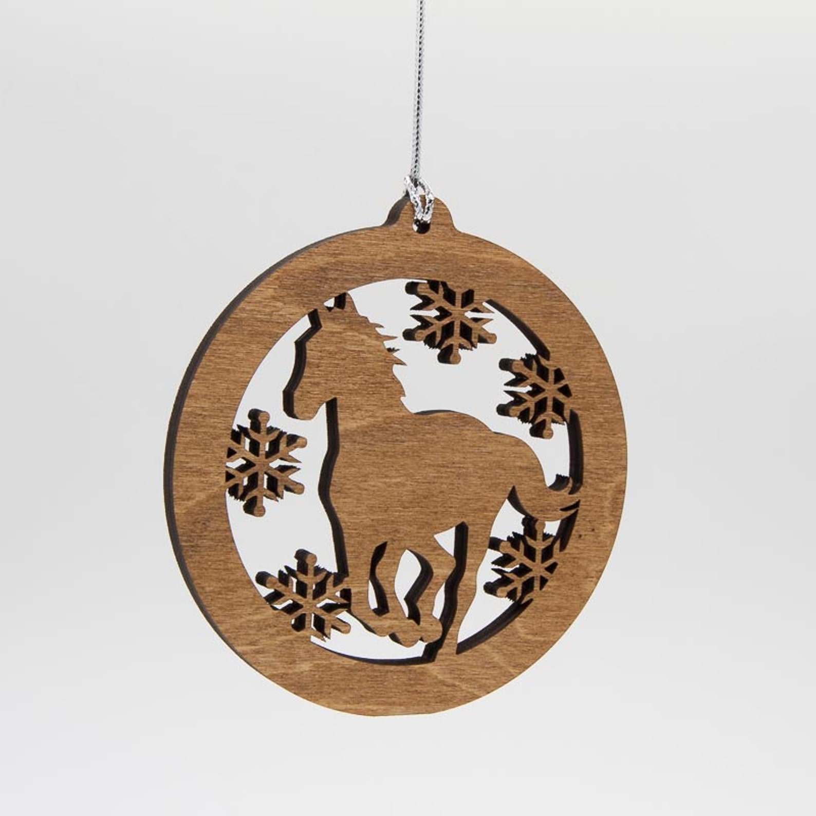 Horse Christmas Wood Ornament Horse Silhouette Laser Cut Etsy UK