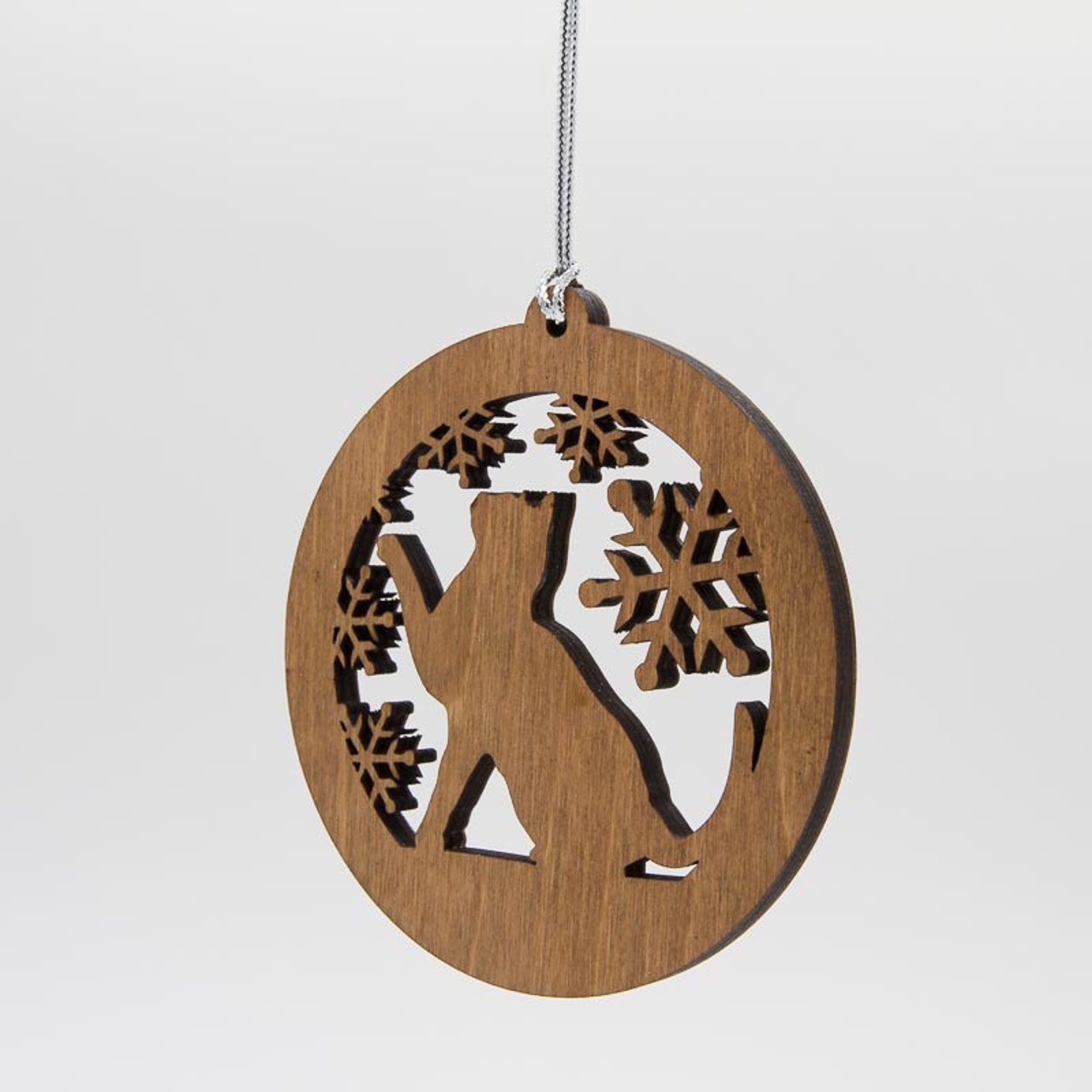 Cat Christmas Wood Ornament Playful Cat Silhouette Laser Cut Etsy UK