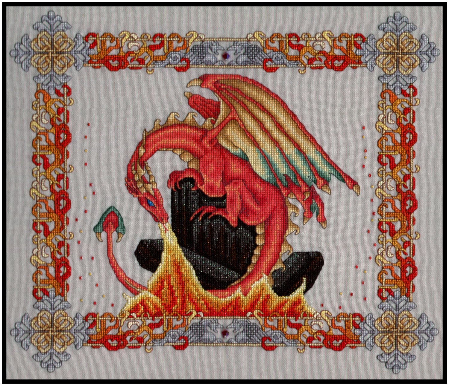 Seasonal Dragons Summer Dragon cross stitch pattern by Etsy