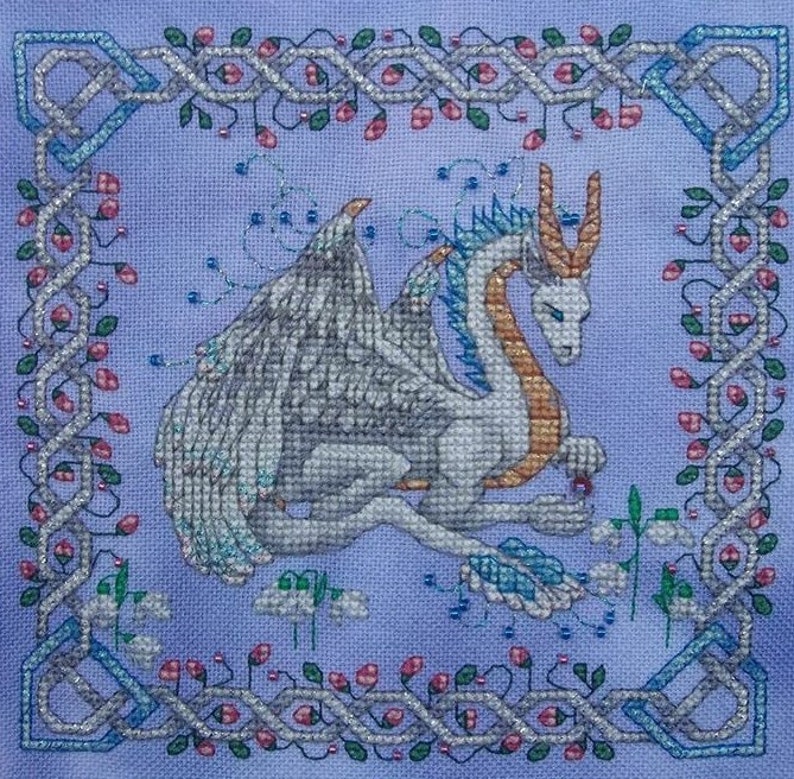 Gemstone Dragonsjanuary Cross Stitch Pattern by Patricia Aikin DIGITAL