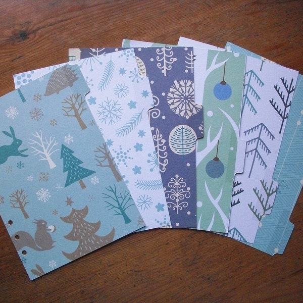 A5 Size DIVIDERS 'Winter Woodland' #450 - Fits FILOFAX