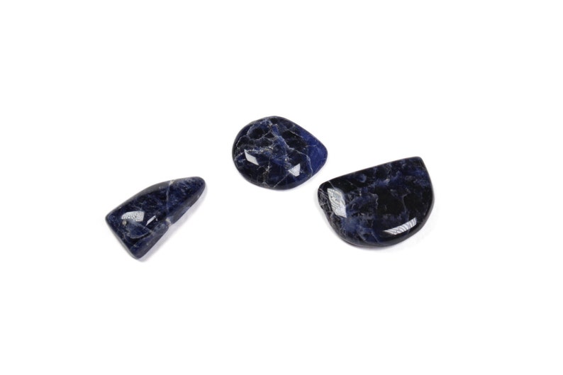 Genuine Gemstone Cabochons Geometric Cabochon Blue Cabochon DIY Supplies Stone Cabochons CLOSING SALE Sodalite Cabochon Set 02
