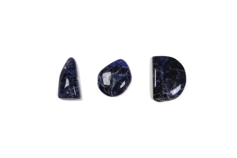 Genuine Gemstone Cabochons Geometric Cabochon Blue Cabochon DIY Supplies Stone Cabochons CLOSING SALE Sodalite Cabochon Set 02