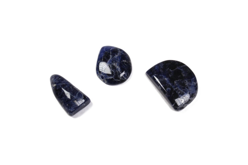 Genuine Gemstone Cabochons Geometric Cabochon Blue Cabochon DIY Supplies Stone Cabochons CLOSING SALE Sodalite Cabochon Set 02