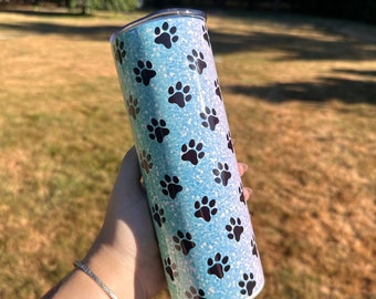 Dog Paw Rainbow Ombré 20oz Insulated Stainless Steel Tumbler