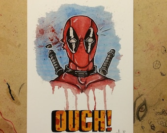 Deadpool 'Ouch!' 5x7 art print