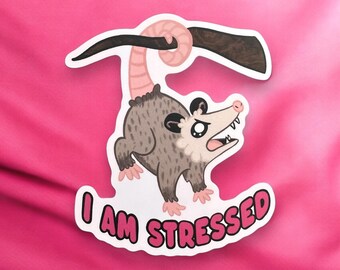 Possum I Am Stressed Vinyl Sticker